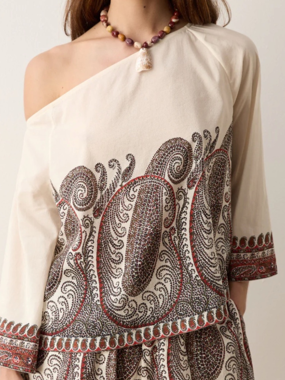 Boteh Cassia Boat Neck Top